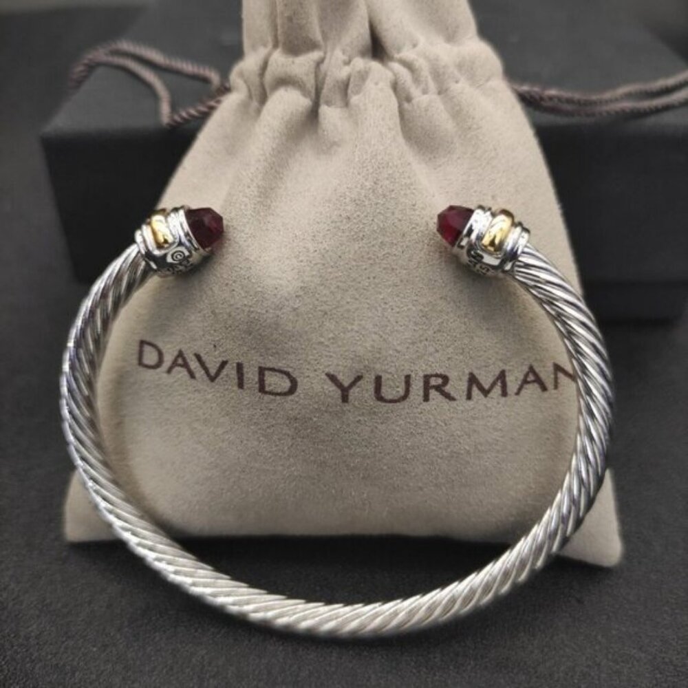 David Yurman Cable Classics Red Topaz Bracelet DYSZ-032 - Picture 3 of 4